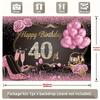 2D flat design, 1 piece, 40th birthday banner background, suitable for milestone celebrations and Valentine's Day
