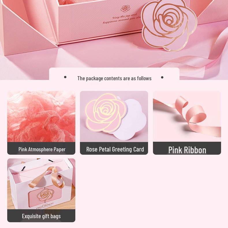 Элегантная розовая подарочная коробка для женщин - Идеально подходит для дней рождения, помады, духов и сюрпризов высокого класса