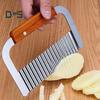 1/2 Pcs Potato Slicer Crinkle Cutter Stainless Steel Crinkle Chip Cutter Wavy Blade Potato Slicer French Fries Vegetable Chip Cutter Kitchen Chipper