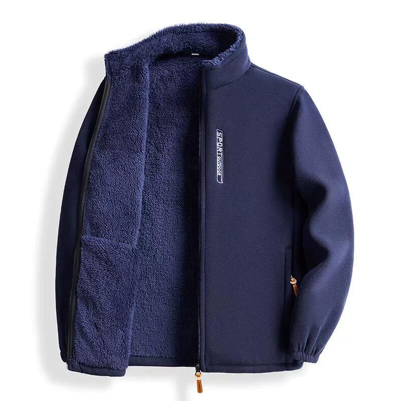 Winter Men's Outdoor Fleece Jacket Polar Fleece Cold-Proof Thicken Coat Lightweight Windproof Zipper Cardigan Men Warm Jackets