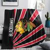 1 шт. Фланелевое одеяло с принтом Chicago Blackhawks, Высококачественное, Удобное для всех сезонов, Декор для дома, Тепло и уют, Идеально подходит для подарков