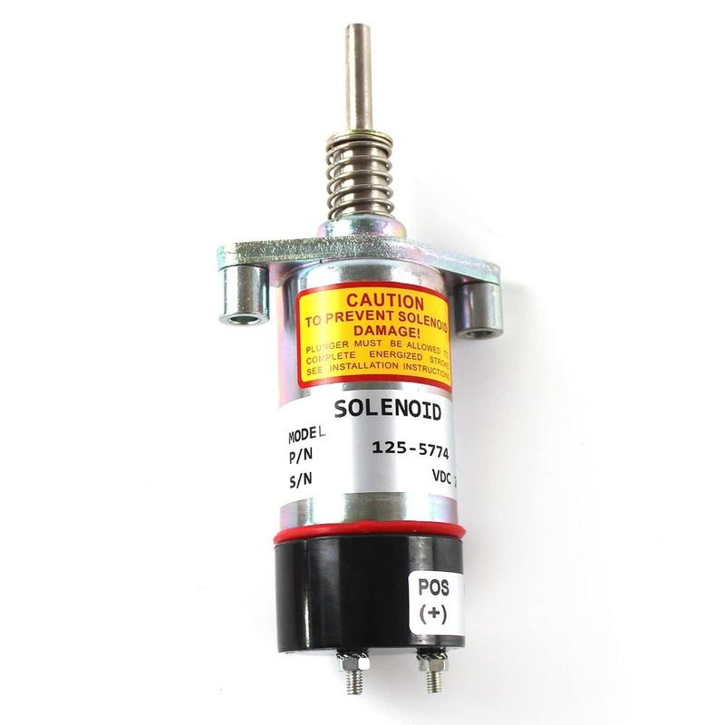 High quality New For 125-5774 Replace Caterpillar CAT Fuel Shutdown Solenoid 125-5774 / 125 5774 24V Stop Solenoid Valve