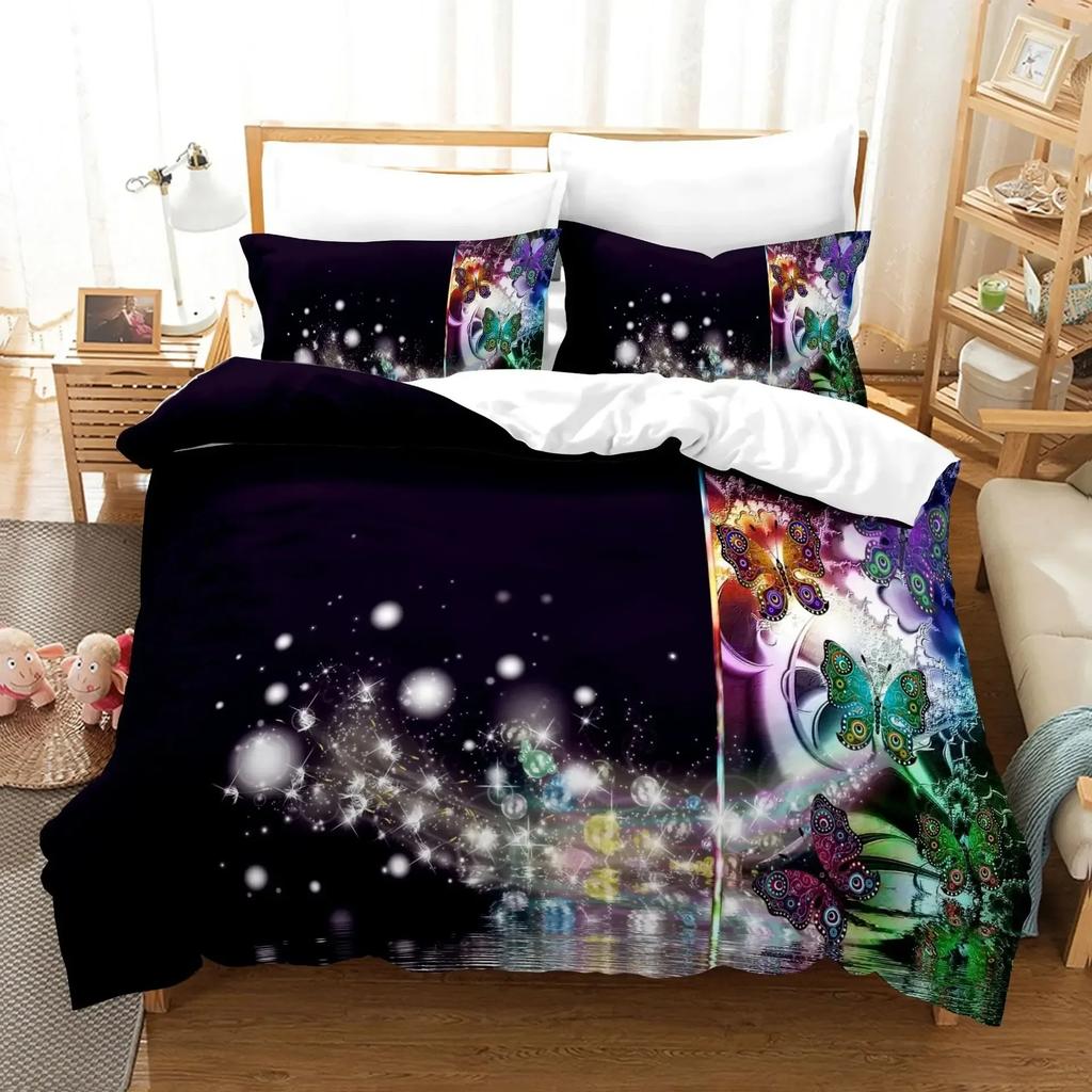 3D Print Fantasy Butterfly Animal Romantic Comfortable Duvet Quilt Cover Pillowcase Bedding Set Bedroom Decoration Home Textile