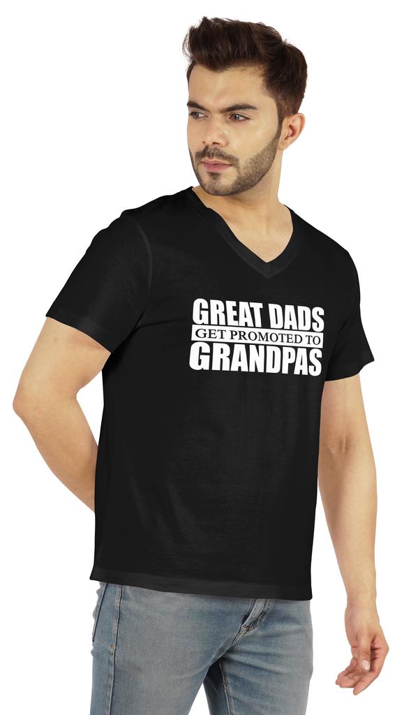 Inkmeso Мужская футболка для дедушки. Отличные папы получают повышение до дедушки. Футболка с надписью «Письмо» впервые