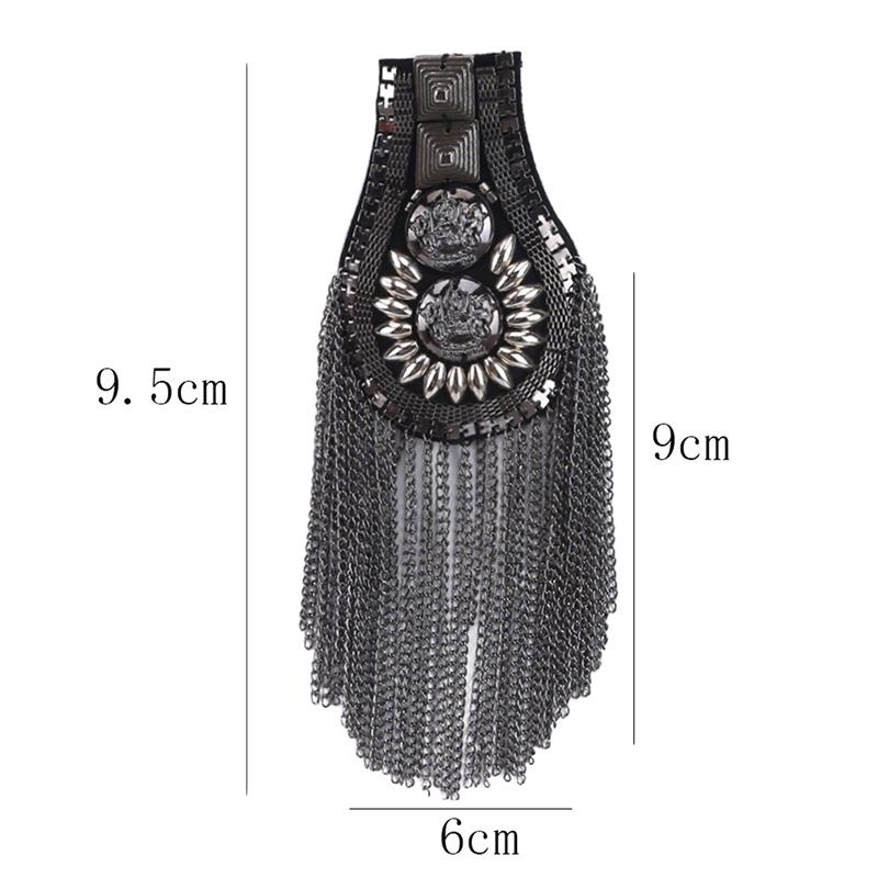 British Style Brooch Small Suit Shoulder Strap Multi Tassel Rivet Epaulet Epaulette