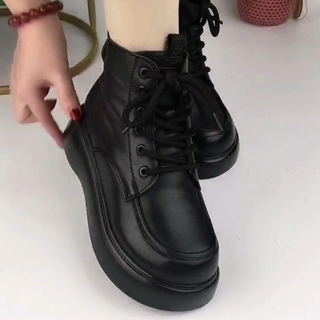 Foreign Trade Spot Soft Leather Fluff Snow Boots Women's 2025 New Winter Piled Thickened Cotton Shoes Thick-soled Versatile Cotton Boots