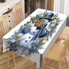 Christmas Blue Snowman Tablecloth, Suitable for Home Kitchen Dining, Christmas Parties, Indoor and Outdoor Use