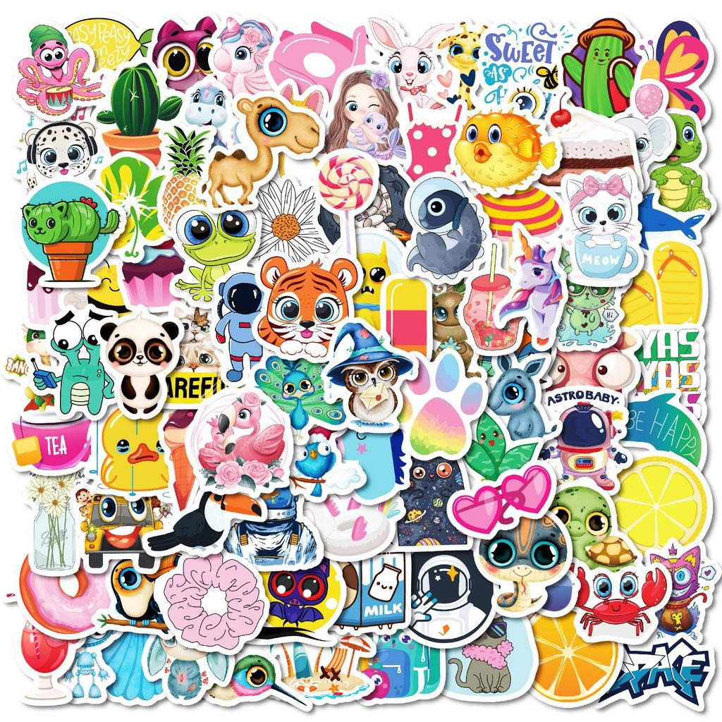 100 Small Size 4cm Cute Ins Graffiti Stickers Decorative Stickers
