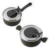 Kai Corporation Lightweight Induction Cookware Set: 26cm Double-Handled Pot with Glass Lid (DW5646) and 18cm Single-Handled Pot (DW5643)
