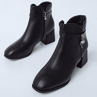 Женские бархатные теплые модные сексуальные высокие сапоги модные кожаные сапоги на толстом каблуке однотонные повседневные женские туфли