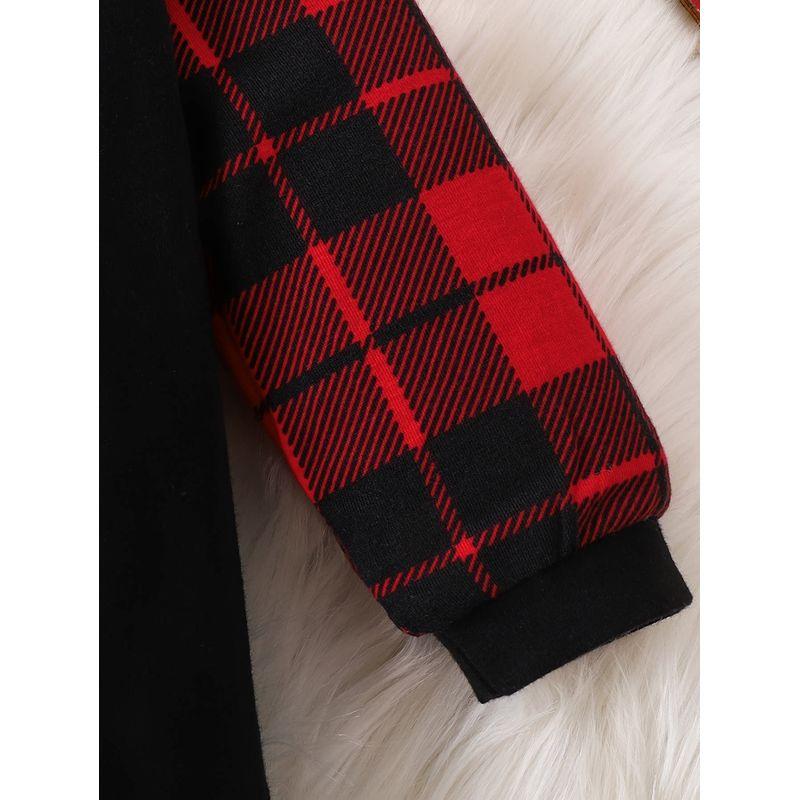 Внешняя торговля В Ромпер для новорожденных мальчиков и девочек с принтом букв, рождественской клеткой, длинным рукавом и застежкой внизу