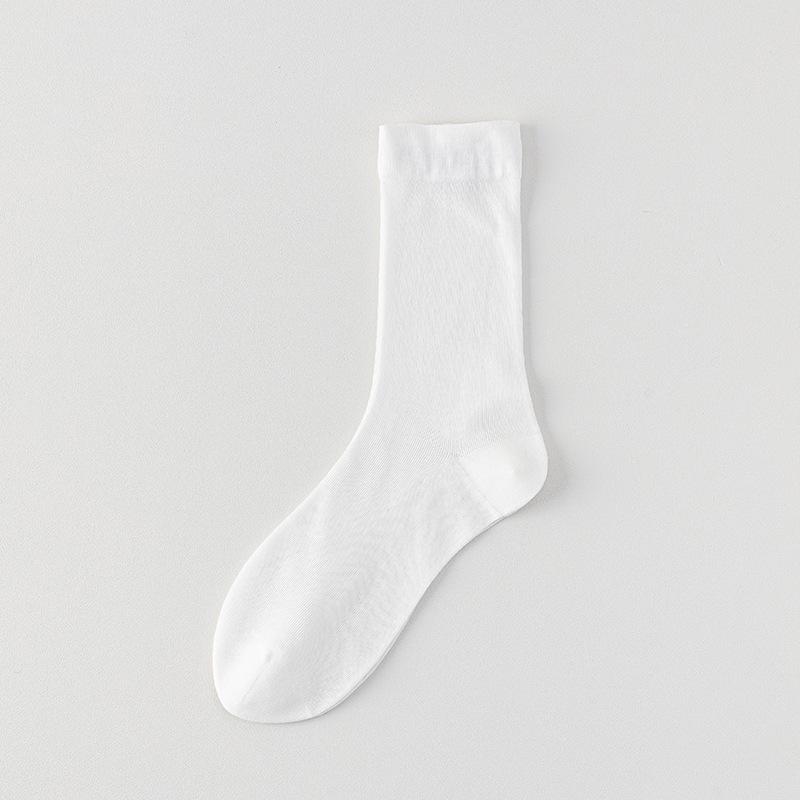 Летние тонкие носки из тутового шелка, однотонные сетчатые, дышащие, бесшовные, без запаха, антибактериальные, женские носки до середины голени