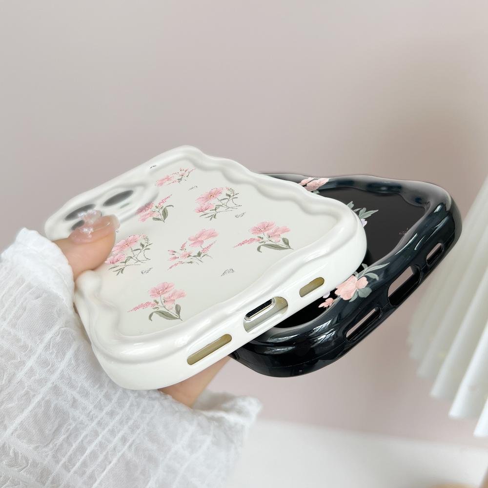 Cute Cartoon Pattern Cream Texture Casing Wavy Edge Soft Silicone Cover Phone Case for OPPO Reno Realme