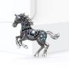 Horse Brooch Retro Style Sparkling Rhinestones Alloy Pin Clothes Hats Bags Scarves Badge Fashion Accessories