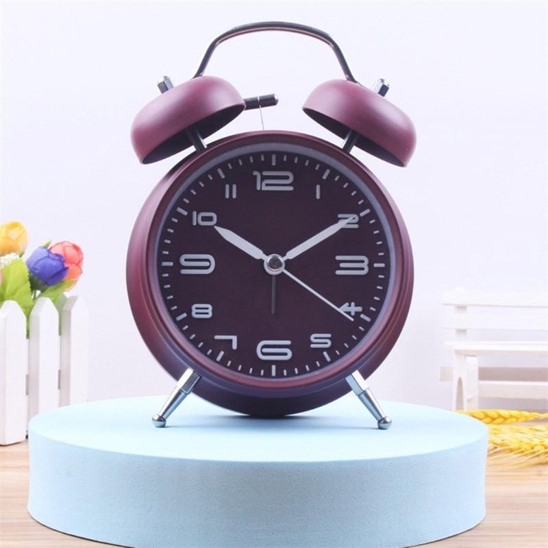 Alarm Clock, Noiseless Clock with Light and Noiseless for Heavy Sleepers 4.6" Analogue Alarm Clock