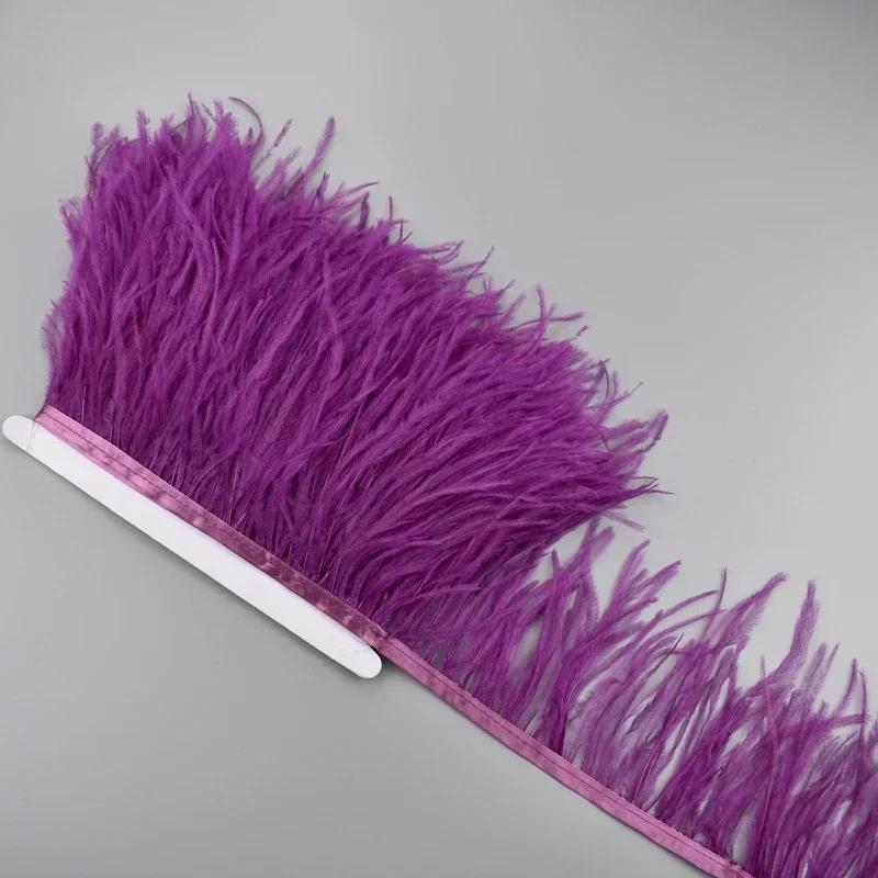 Feather1Meter Страусиные перья на ленте 10-15 см Белая перьевая бахрома-кисточки Отделка Боа Швейные принадлежности Аксессуары для одежды Свадьба