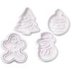 Push-out Cookie Cutters - Christmas - 4 Pcs - Plastic - Dishwasher Safe