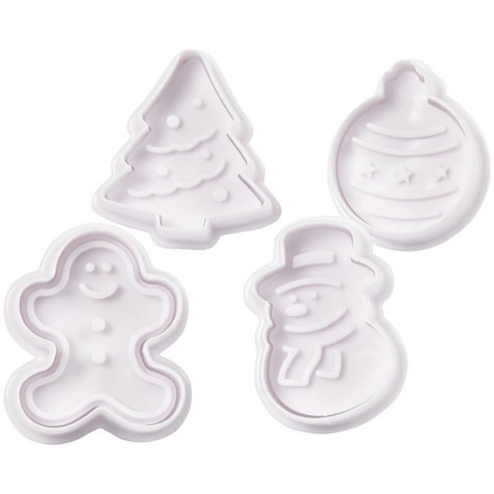 Push-out Cookie Cutters - Christmas - 4 Pcs - Plastic - Dishwasher Safe