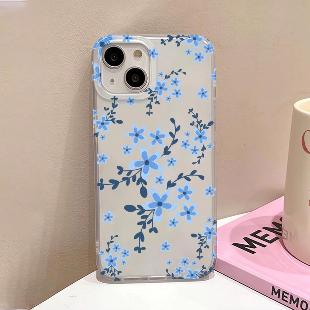 Soft TPU Matte Phone Case for iPhone 15 Pro Max 11 13 14 Plus 12 Mini 13promax 14promax 15promax Transparent Flower Fundas Cover