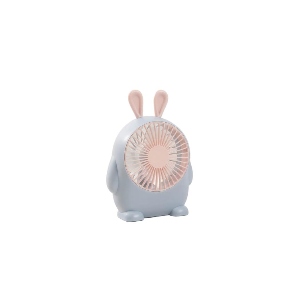 Rechargeable Desktop Fan with Cute Rabbit Shape Small Portable USB Powered Personal Cooling Fan for Office Home Travel Use