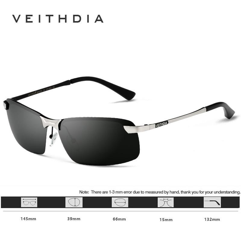 VEITHDIA брендовые дизайнерские поляризационные мужские солнцезащитные очки без оправы, солнцезащитные очки для мужчин 3043