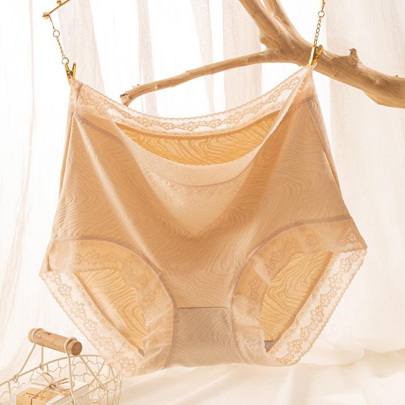 Women's High Waisted Underwear Large-sized Seamless Underwear Comfortable Underwear Women's Tight Belly Triangle Lace Breathable Underwear