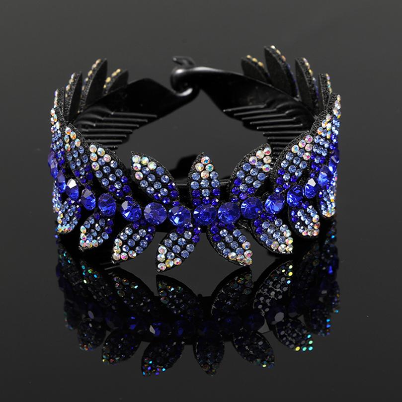 AWAYTR Fashion Rhinestone Hair Claws Ponytail Holder Hairpin Women Crystal Bird Nest Twist Clip Bun Hair Clip Hair Accessories