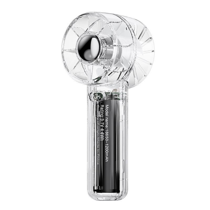 26-Color Mini Transparent Handheld Fan with USB Charging, Long Battery Life, and Three-Speed Wind