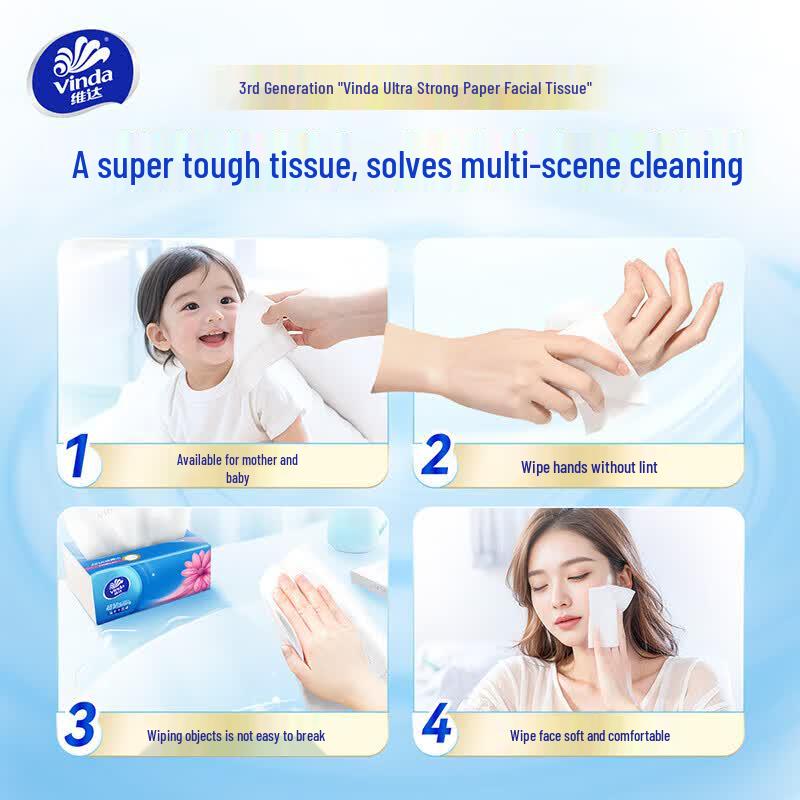 Vinda Ultra Strong 3-Ply Facial Tissues
