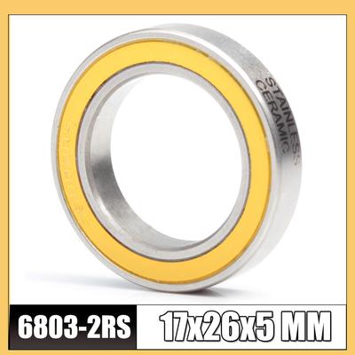 Подшипник 6803-2RS из нержавеющей стали 17*26*5 мм 1 шт. ABEC-3 6803 RS Велосипедная втулка Передние Задние Втулки Колесо 17 26 5 Керамические Шарики Подшипники