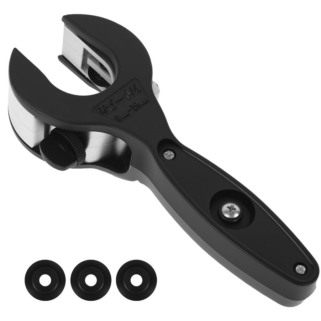 Ratcheting Tube Cutter Aluminum Alloy Ratchet Pipe Cutter with 3 Replacement Blades Copper Pipe Cutter Kit for Car and Pipeline