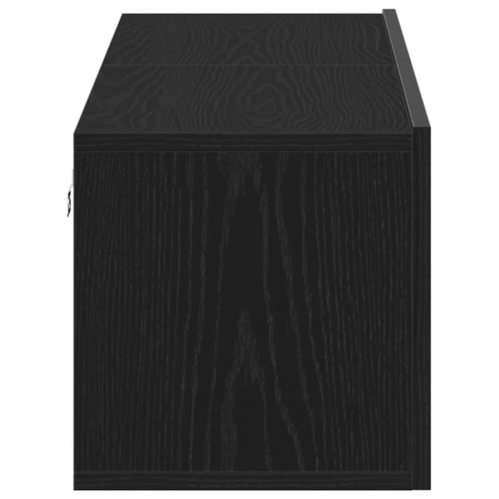 TV Cabinet Black Oak Effect 120 x 30 x 30.5 cm Particleboard