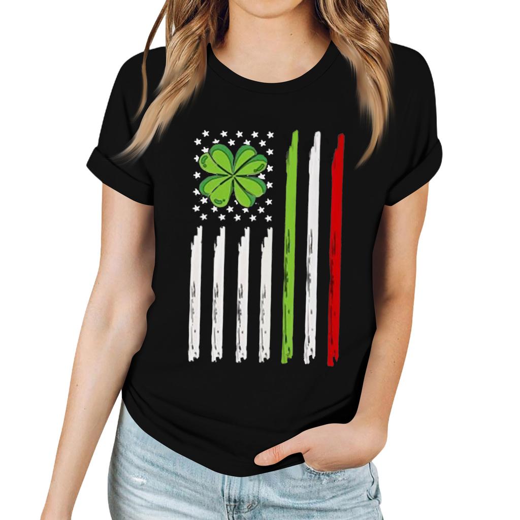 Женская повседневная футболка с принтом, пуловер с круглым вырезом, топ с короткими рукавами