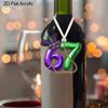 Mardi Gras Number 67 Acrylic Ornament, Festive Hanging Decor for Mardi Gras Celebrations, Party Favors, Home Wall Decor,Carnival Themed Event Supplies