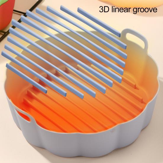 6,5/7,5-дюймовый круглый силиконовый вкладыш для аэрофритюрниц с антипригарным покрытием Формы для выпечки в микроволновой печи Безопасный бинауральный дизайн для выпечки