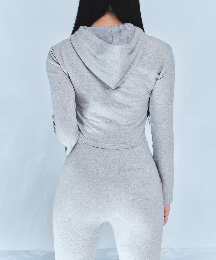 BORN TO WIN Slim Boots Cut Pants [Melange Grey]