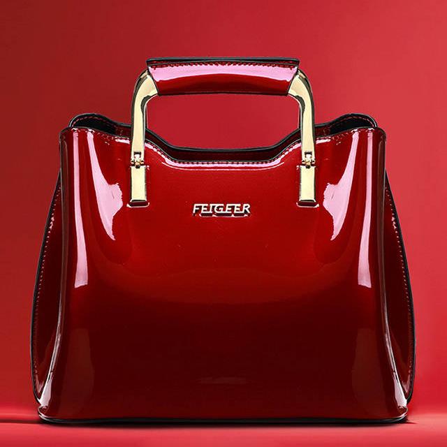 Сумка из лакированной кожи. Женская сумка из натуральной кожи. Сумочка в европейском и американском стиле. Модная дикая сумка.