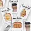 Coffee and Bread Themed Note Paper 30Sheets/Pad Adheive Notes Pocket Note Paper Notepads Small Writing Pad for Office