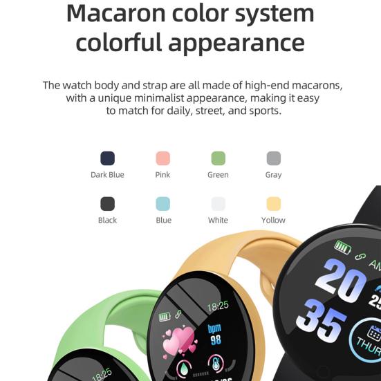 D18S 1,44 дюйма Сенсорное управление Мониторинг сердечного ритма Умные часы Большой экран Мужские