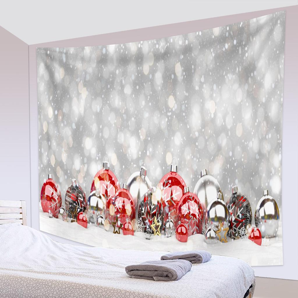 Party Living Room Bedroom Dorm Wall Decor Backdrop Fabric Christmas Fireplace Christmas Tree Printing Home Decor Tapestry