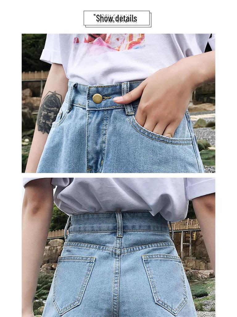 Женские джинсовые шорты А-силуэта с высокой талией 2019 года: 5 цветов, облегающий, широкий, свободный крой