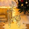 3D Christmas Reindeer Decoration Battery Operated Prelit Iron Reindeer with 30 LED Lights Outdoor Indoor Lighted Standing Deer for Garden Yard Lawn