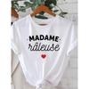 Женская футболка большого размера MADAME Raleuse с принтом букв, круглым вырезом, коротким рукавом, летний, весенний, повседневный топ