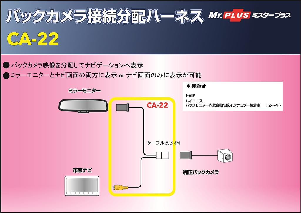 Street (STREET) Mr.PLUS Rear Camera Connection Distribution Harness (Toyota Hiace Regius Ace) [Part Number] CA-22