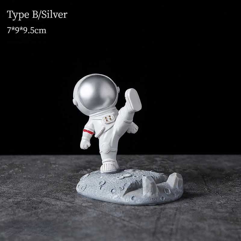 Resin Astronauts Ornaments Universal Cell Mobile Phone Stand Holder Spaceman Bracket Toys Home Office Desk Decor Birthday Party