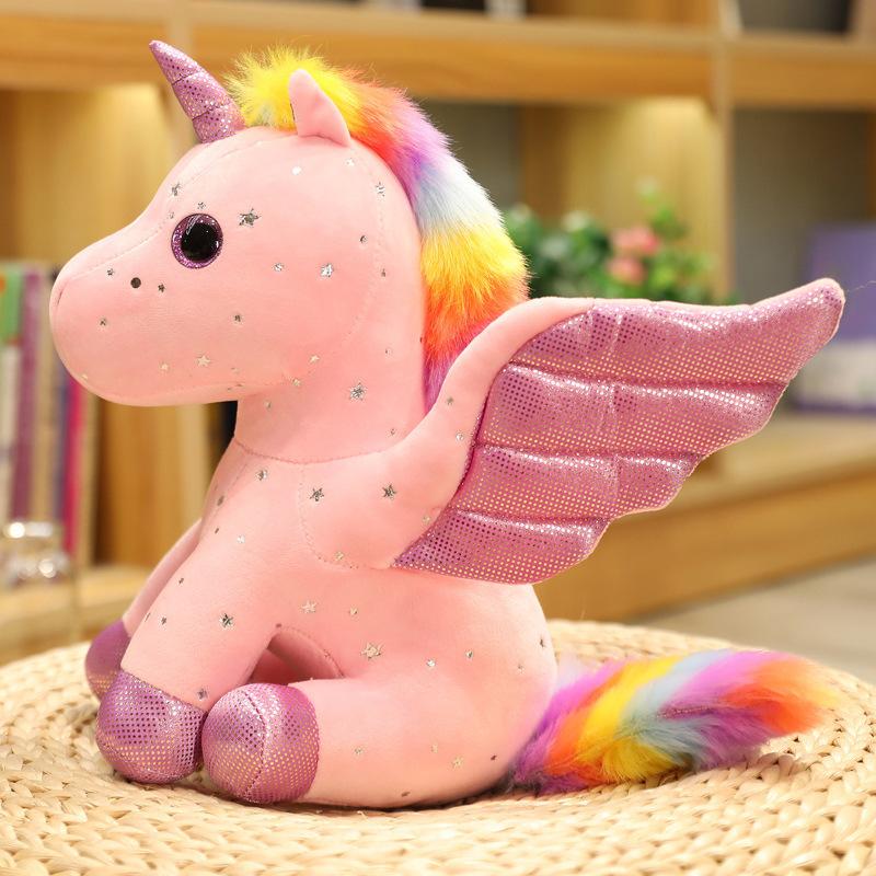 Angel Wings Unicorn Doll Rainbow Pegasus Pendant Birthday Gift Children's Colorful Unicorn Plush Toy