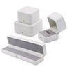 White Jewelry Packaging Box PU Leather Necklace Collection Box Delicate Ring Case  Wedding