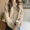 Spring Retro Petite Knitted Cardigan – Women's Short Round Neck Sweater with Hong Kong Style