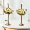 Elegant 5-Light Gold Candle Holder Set, 20 In Tall Wedding Candelabra, Floral Table Centerpiece for Formal Events & Party Decor