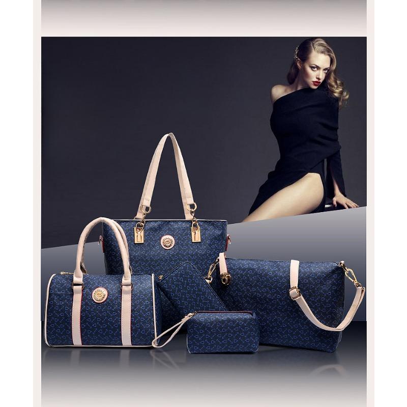 2024 Новая модная сумка из пяти частей класса люкс на одно плечо с большой вместимостью из кожи с дизайнерским дизайном